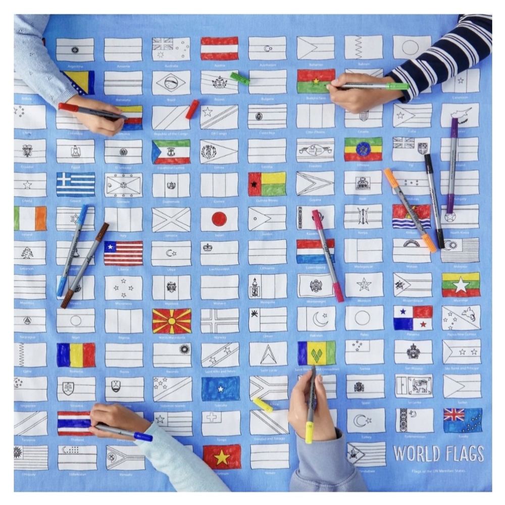 NEW World Flags Table Cloth from Eat Sleep Doodle